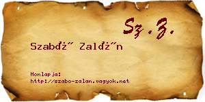 Szabó Zalán névjegykártya